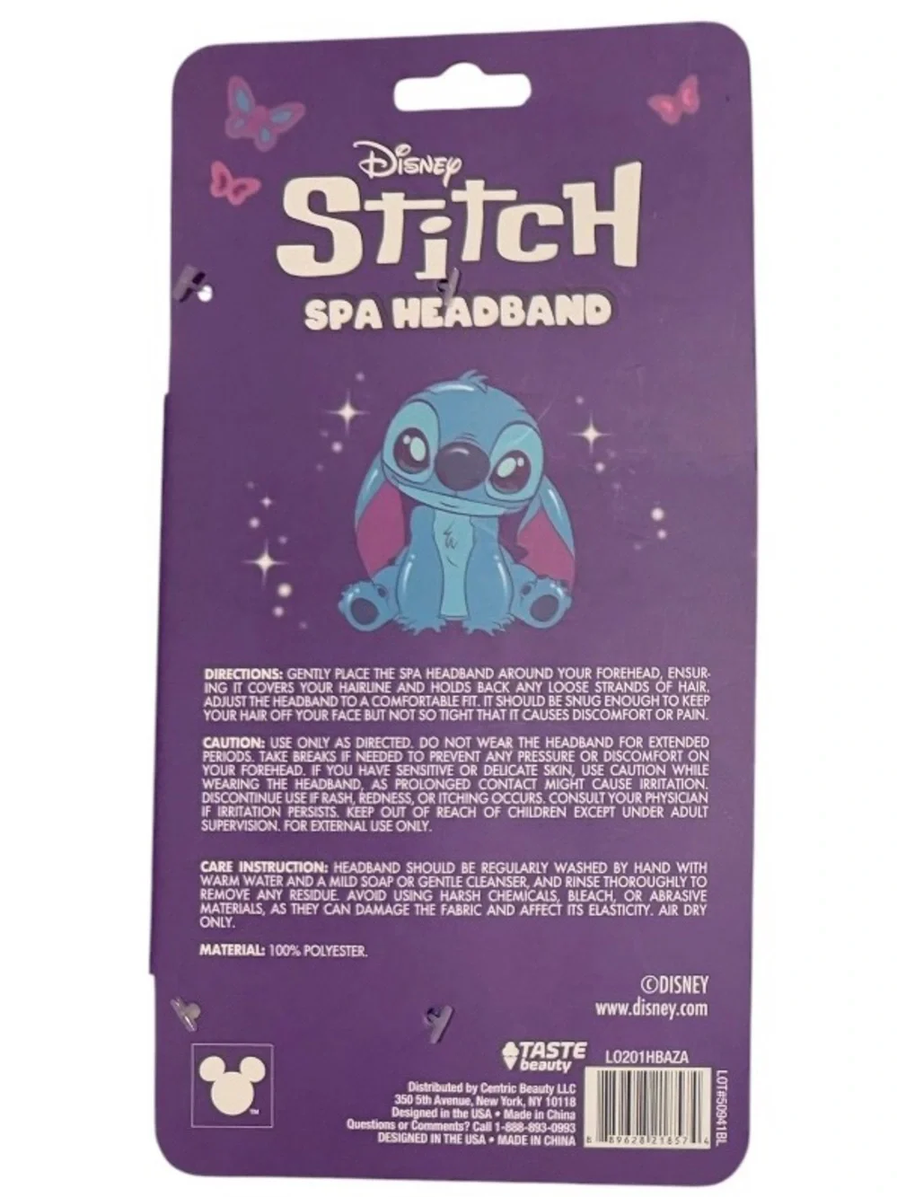 Disney Stitch Plush Spa Headband